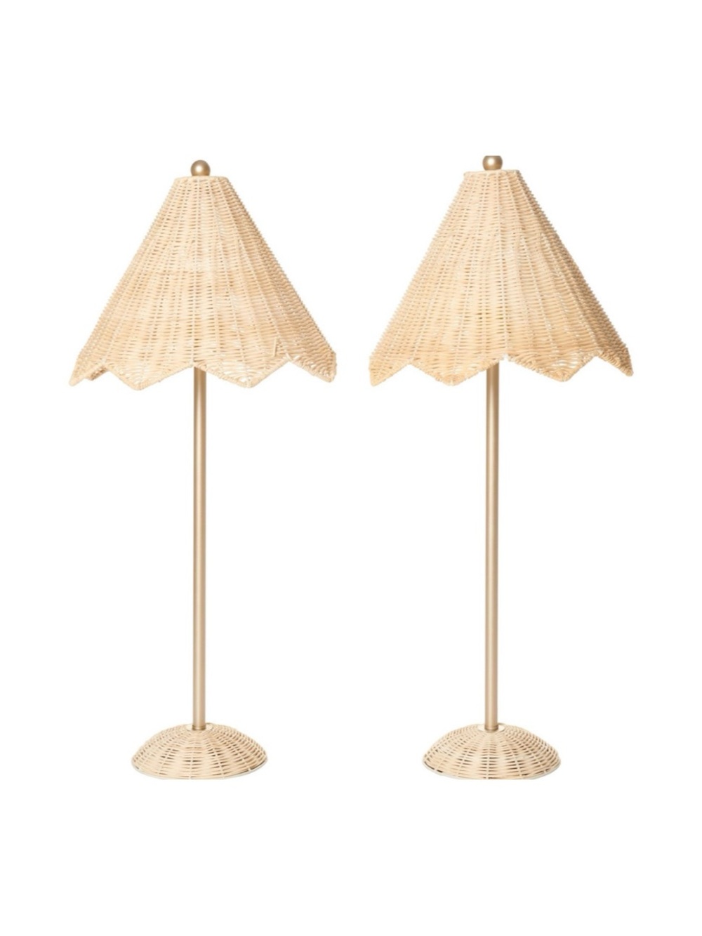 Lillian August Scalloped Rattan Table
Lamps - 24", Set of 2